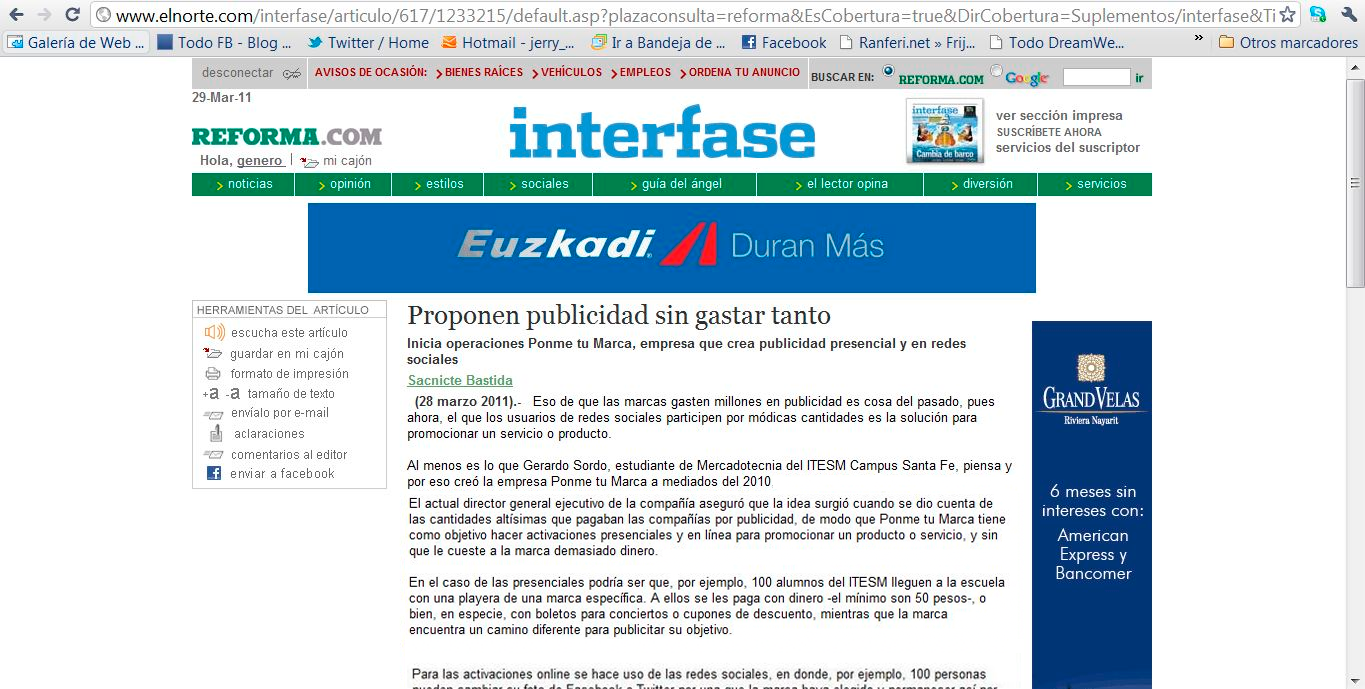 Proponen publicidad sin gastar tanto I Entrevista a Gerardo Sordo en lanzamiento de Ponme tu Marca ( ahora BrandMe )